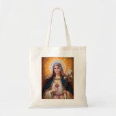 Heilige moeder Mary Immaculate Heart, katholieke g Tote Bag (Voorkant)