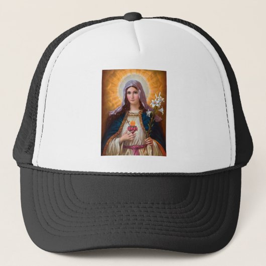 Heilige moeder Mary Immaculate Heart, katholieke g Trucker Pet (Voorkant)