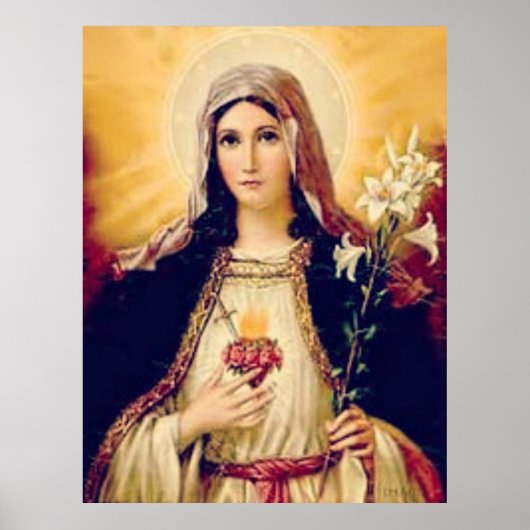 Heilige Moeder Mary immaculeert hart Poster (Voorkant)