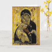 Heilige Moeder Mary Kyiv Madonna Icon Card Kaart (Gele Bloem)
