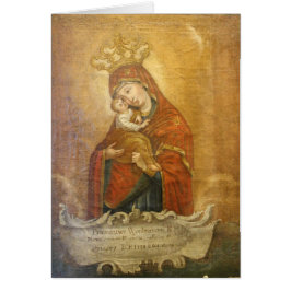 Heilige Moeder Mary Madonna Icon Kaart Oekraïens