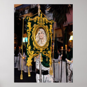 Heilige Moeder Mary, Palm Sunday, Marbella, Spanje Poster