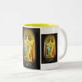 Heilige Moeder Mary Tweekleurige Koffiemok (Voorkant rechts)