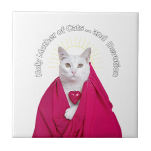 Heilige moeder van katten en devotie tegeltje