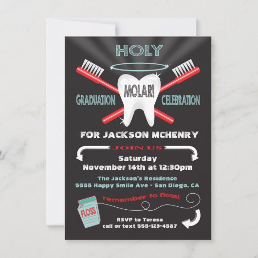 Heilige Molar Dentist afstuderen nodigt uit Kaart (Voorkant)