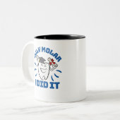 Heilige Molar, ik heb het Afstuderen Dentist RDH g Tweekleurige Koffiemok (Voorkant links)