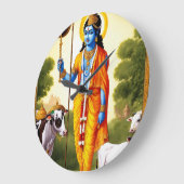 Heilige momenten: Ram Bhagwan wandklok met goddeli (Hoek)