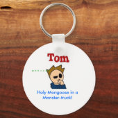 Heilige Mongoose in een Monster-truck. Sleutelhanger (Voorkant)