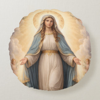 Heilige Mutter Gottes Göttliche Liebe & Schutz´11 Rond Kussen