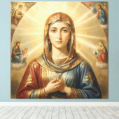 Heilige Mutter Gottes – Göttliche Liebe & Schutz´8 Canvas Afdruk (Insitu (Houten vloer))
