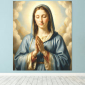 Heilige Mutter Gottes – Göttliche Liebe & Schutz Canvas Afdruk (Insitu (Houten vloer))