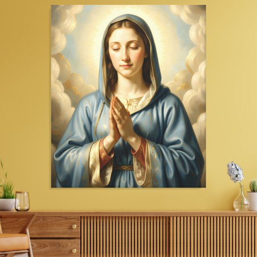 Heilige Mutter Gottes – Göttliche Liebe & Schutz Canvas Afdruk (Insitu (Woonkamer))
