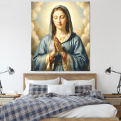 Heilige Mutter Gottes – Göttliche Liebe & Schutz Canvas Afdruk (Insitu (Slaapkamer))