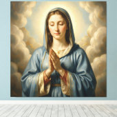 Heilige Mutter Gottes – Göttliche Liebe & Schutz Canvas Afdruk (Insitu (Houten vloer))