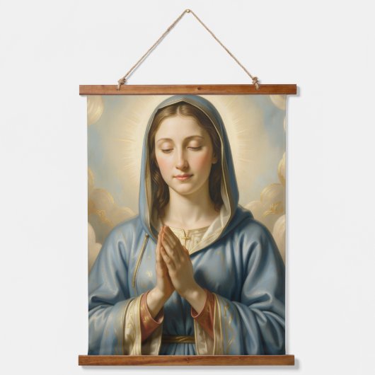 Heilige Mutter Gottes – Göttliche Liebe & Schutz Hangend Wandkleed (Voorkant)