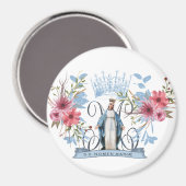 Heilige naam Mary Religious Virgin Moeder Floral Magneet (Voorkant / Achterkant)