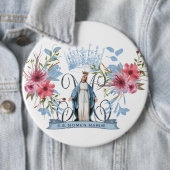 Heilige naam Mary Religious Virgin Moeder Floral Ronde Button 6,0 Cm (In situ)