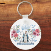 Heilige naam Mary Religious Virgin Moeder Floral Sleutelhanger (Voorkant)