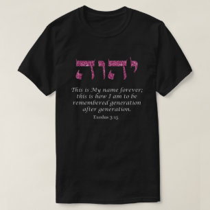 Heilige naam YHWH Gods naam ik ben Roze Glitter T-shirt