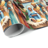 Heilige Nacht Kerstfeest Cadeaupapier (Rol Hoek)