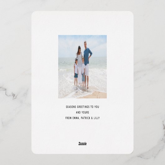 Heilige Nacht Kerstmis Kerstmis Folie Feestdagenkaart (Achterkant)