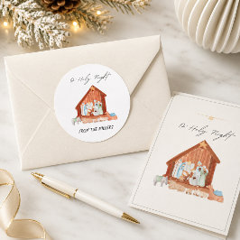 Heilige Nacht Kerststal Ronde Sticker