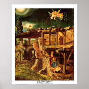 Heilige nacht (nativiteit) door Altdorfer, Albrech Poster