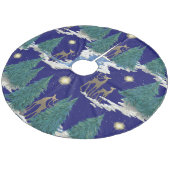 Heilige Nachtelijke Kerst Fleece Kerstboom Rok (Gekanteld)