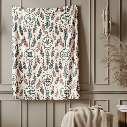 Heilige Native Textile Tijdloze Tribal Dreamcatche Fleece Deken