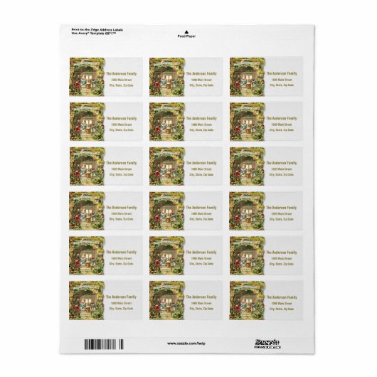 Heilige nativeschermadreslabel etiket (Full Sheet)