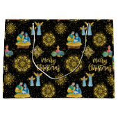 Heilige Nativiteit Mary Joseph Jesus Golden Star Groot Cadeauzakje (Voorkant)