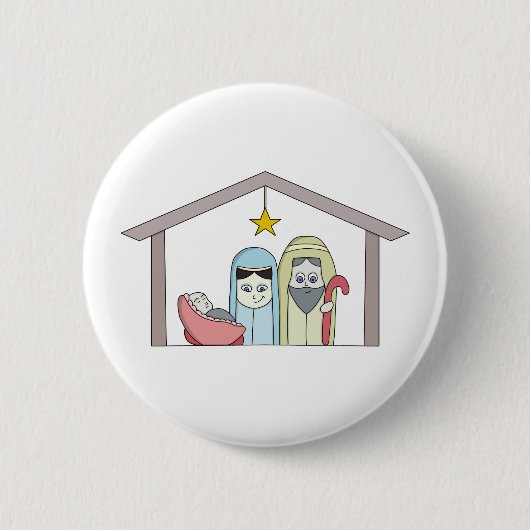 Heilige Nativiteit Ronde Button 5,7 Cm (Voorkant)