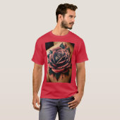 Heilige navigatie: Tattoo stijl Roos kompas T-Shi T-shirt (Voorkant volledig)