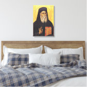 Heilige Nectarios van Aegina Orthodoxe Icoon Canvas Afdruk (Insitu (Slaapkamer))
