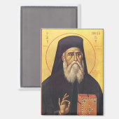 Heilige Nectarios van Aegina Orthodoxe Icoon Magneet (Voorkant / Achterkant)