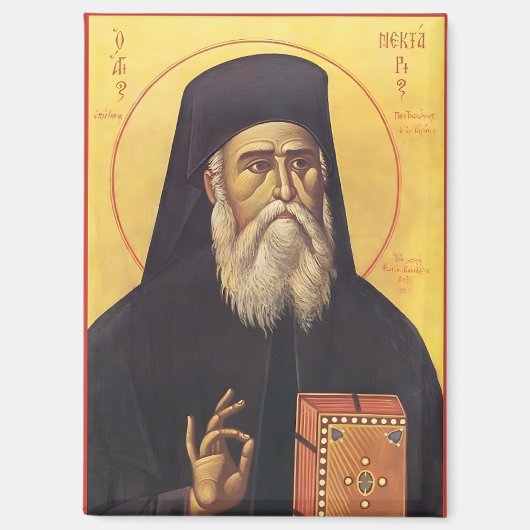 Heilige Nectarios van Aegina Orthodoxe Icoon Magneet (Voorkant)