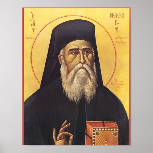 Heilige Nectarios van Aegina Orthodoxe Icoon Poster (Voorkant)