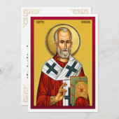 Heilige Nicolaas orthodoxe icoon, Servisch gebed 2 Menu (Voorkant / Achterkant)