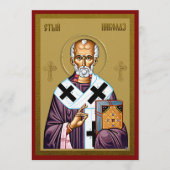 Heilige Nicolaas orthodoxe icoon, Servisch gebed 3 Menu (Voorkant)