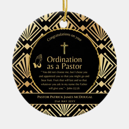 Heilige Nieuw Gewijde Pastor Bijbel Verse Custom Keramisch Ornament (Voorkant)