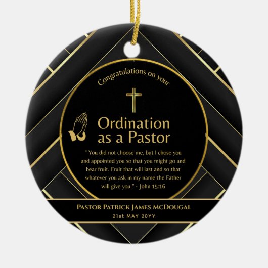 Heilige Nieuw Gewijde Pastor Bijbel Verse Custom Keramisch Ornament (Voorkant)