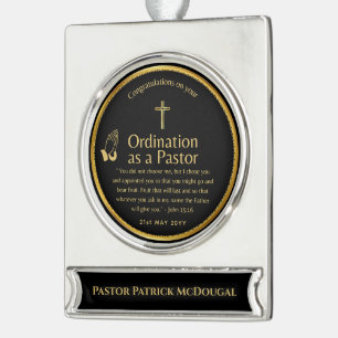 Heilige Nieuw Gewijde Pastor Bijbel Verse Custom Verzilverd Banner Ornament