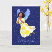 Heilige Night Angel. Wenskaart Kaart (Gele Bloem)