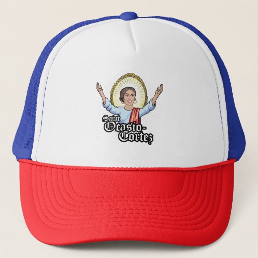 Heilige Ocasio-Cortez Trucker Pet (Voorkant)