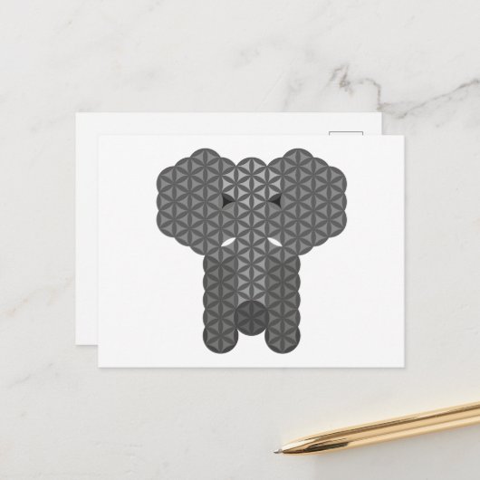 Heilige olifant - Olifant van het leven. Briefkaart (Voorkant / Achterkant in situ)