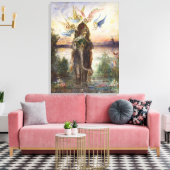 Heilige Olifant (Péri) door Gustave Moreau Canvas Afdruk (Insitu (Woonkamer))