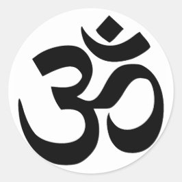 Heilige Om Symbool Sanskriet Schrift Schriftuur Ronde Sticker