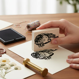 Heilige Omhelzing - Jezus Kroon van Doornen Hout K Rubberstempel