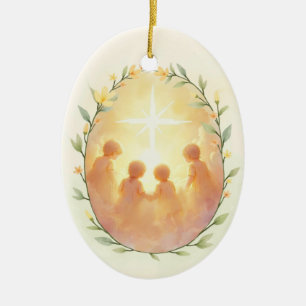 Heilige Onschuldigen Gods Vrede en Zegen met Schri Keramisch Ornament