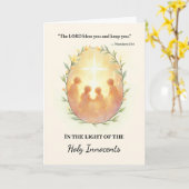 Heilige onschuldigen Gods vrede en zegeningen Schr Kaart (Gele Bloem)